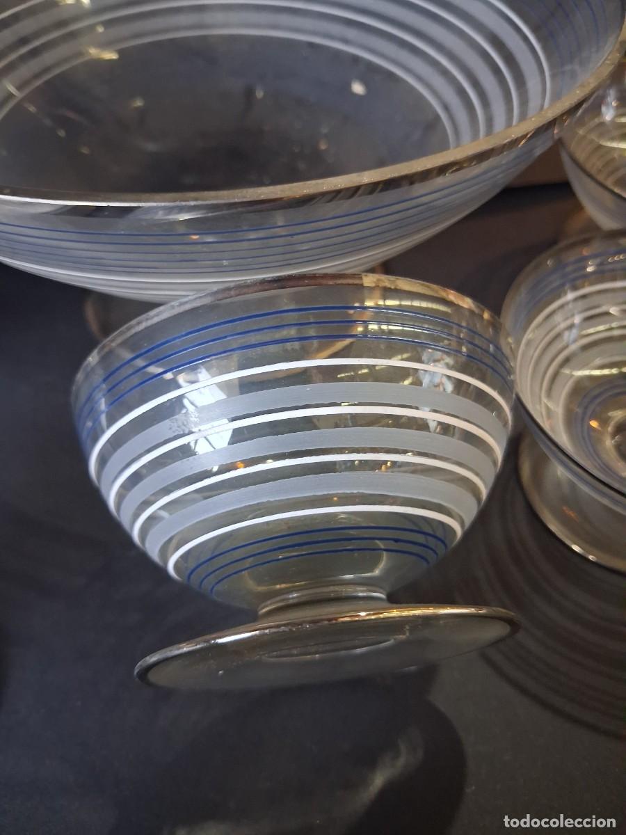 Antig&uuml;edades: Juego de postre art deco de cristal - Foto 2