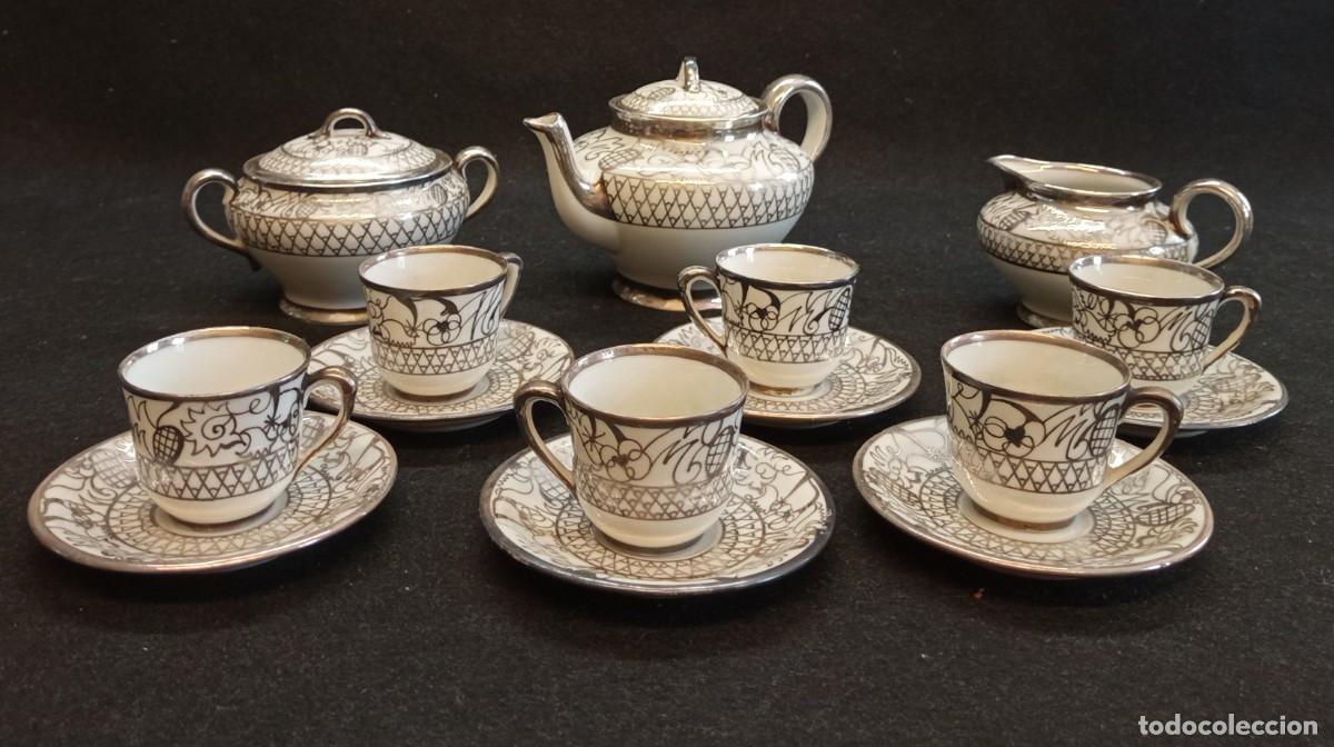 Antig&uuml;edades: Juego de caf&eacute;/t&eacute;, porcelana Limoges. S. XX.