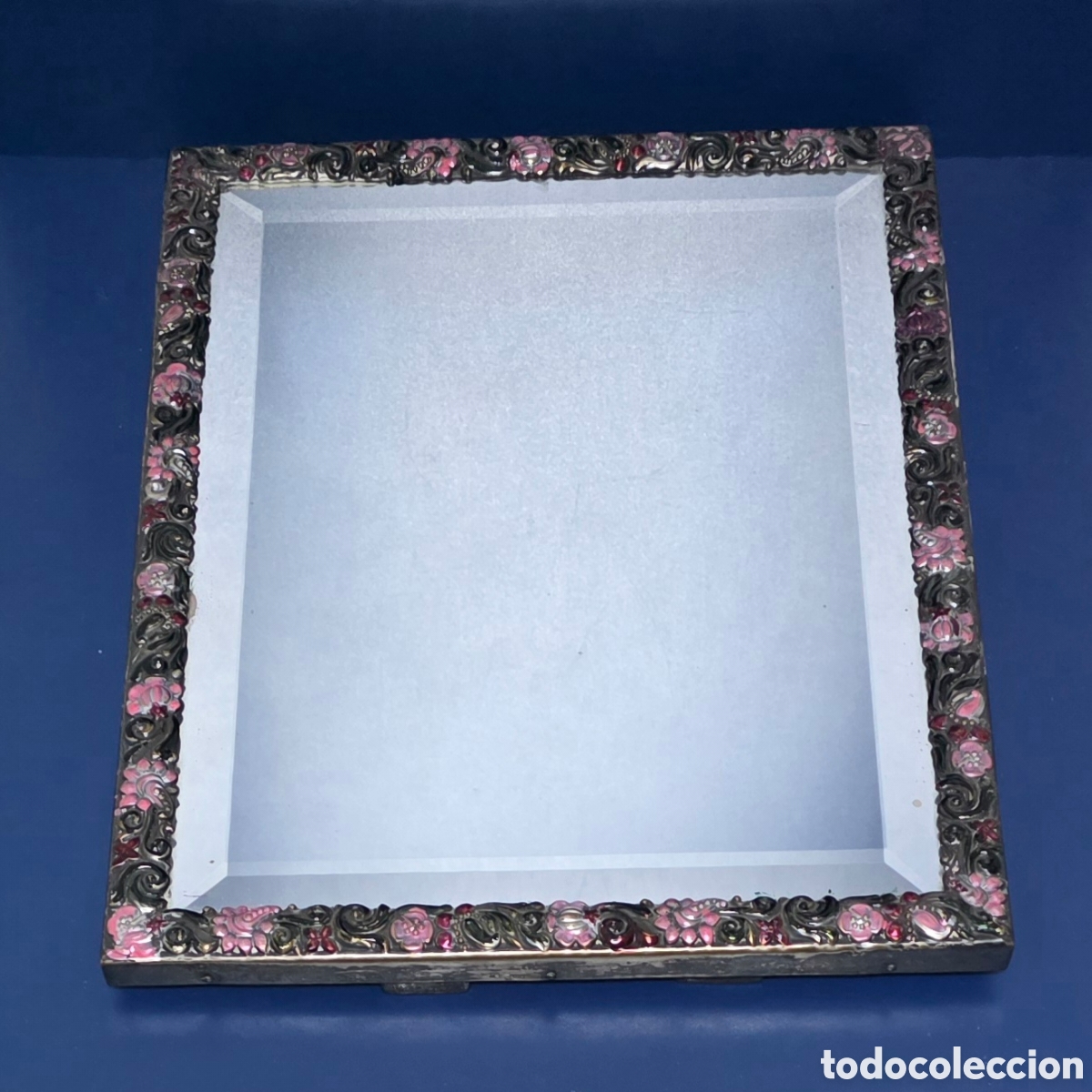Antig&uuml;edades: Espejo biselado de tocador Art Noveau modernista
