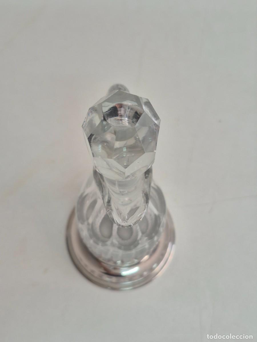 Antig&uuml;edades: Aceitera, Vinagrera de Cristal Tallado - Base Plateada - Foto 5