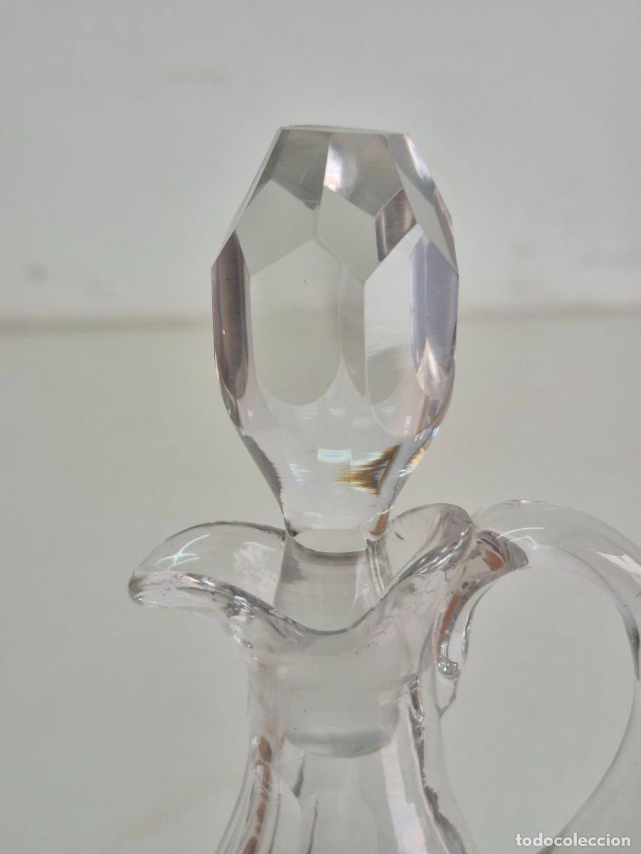 Antig&uuml;edades: Aceitera, Vinagrera de Cristal Tallado - Base Plateada - Foto 6
