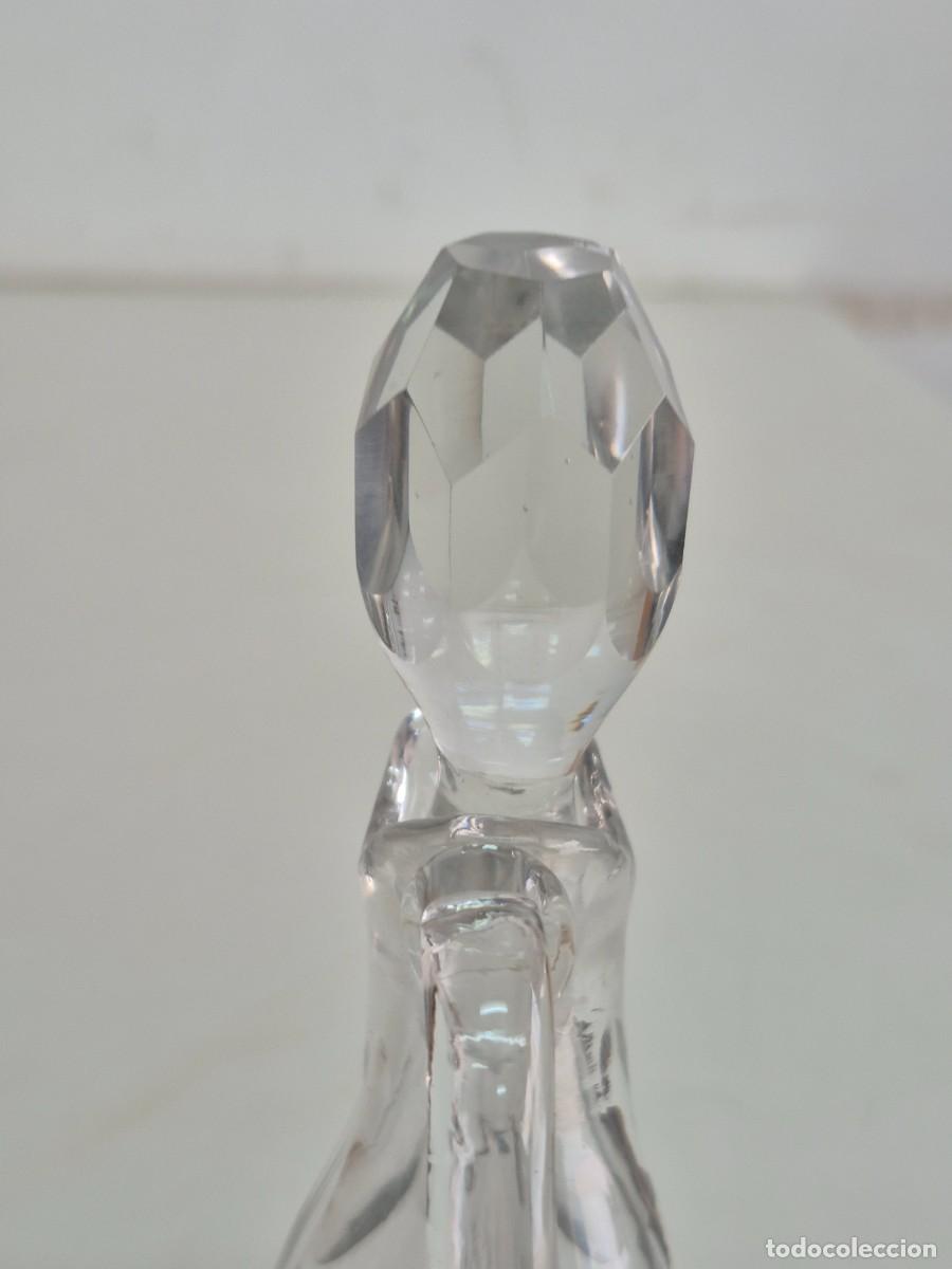 Antig&uuml;edades: Aceitera, Vinagrera de Cristal Tallado - Base Plateada - Foto 10