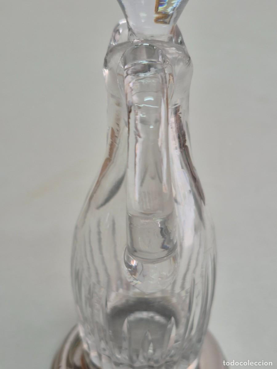 Antig&uuml;edades: Aceitera, Vinagrera de Cristal Tallado - Base Plateada - Foto 11