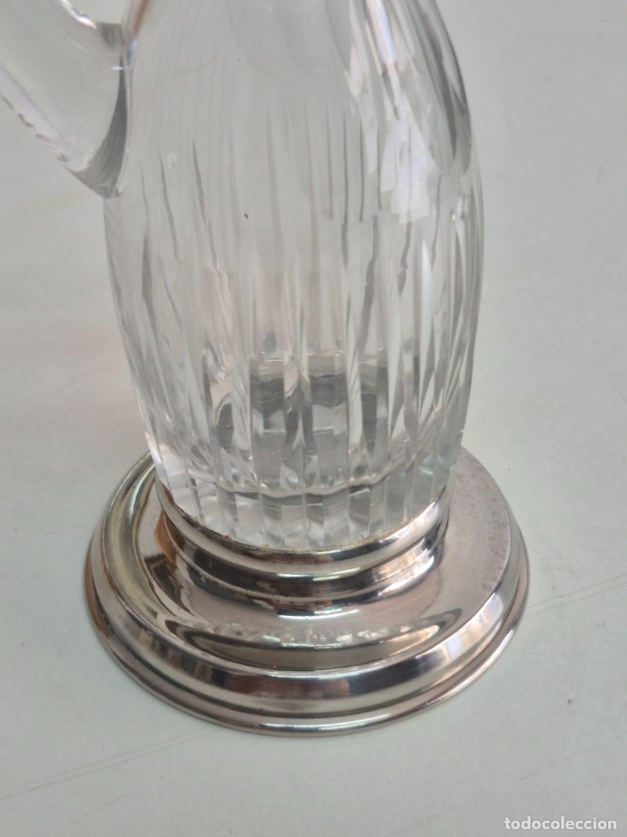 Antig&uuml;edades: Aceitera, Vinagrera de Cristal Tallado - Base Plateada - Foto 14