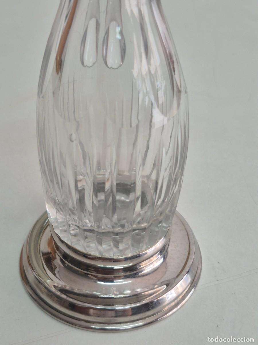 Antig&uuml;edades: Aceitera, Vinagrera de Cristal Tallado - Base Plateada - Foto 16
