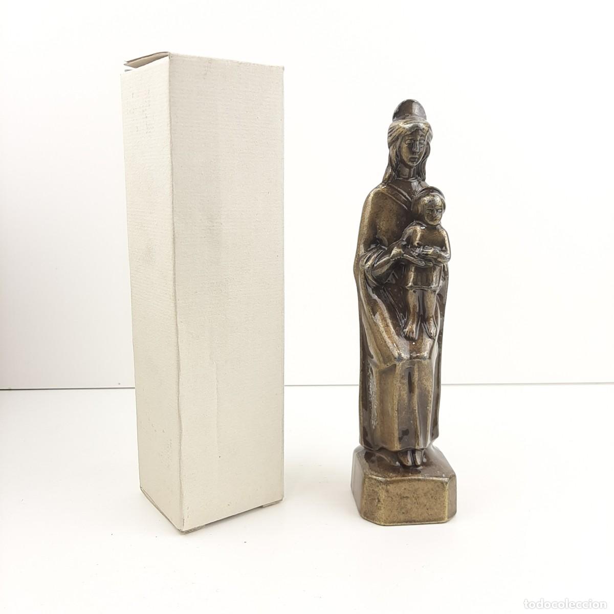 Antig&uuml;edades: Statua Vintage Madonna con Bambino &ndash; Fusione in Metallo - La Virgen con el Ni&ntilde;o