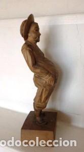 Antig&uuml;edades: Estatuilla o estatua tallada a mano - Sancio Panciaanno 1965