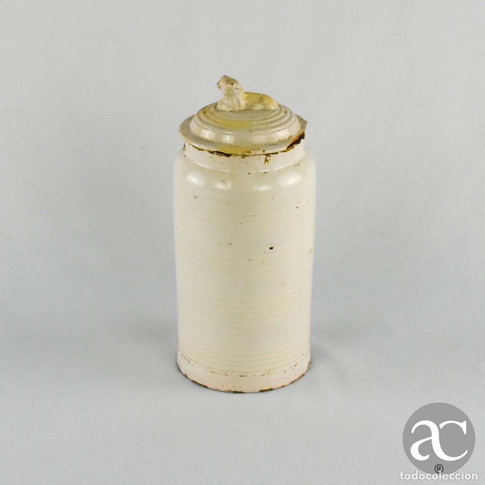 Antig&uuml;edades: Pote de farm&aacute;cia em p&oacute; de pedra, portugu&ecirc;s, s&eacute;c. XIX
