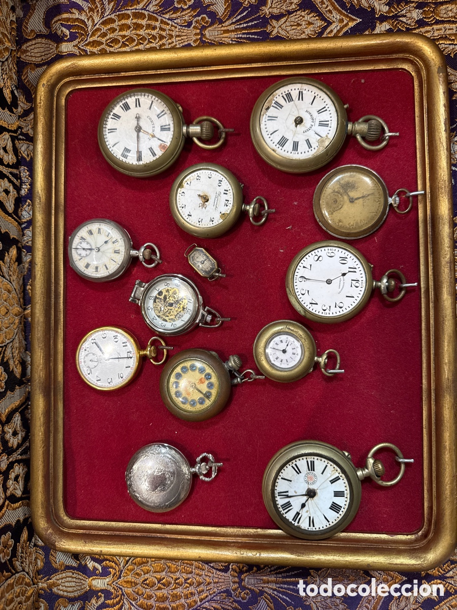 Antiguidades: CUADRO CON RELOJES DE BOLSILLO