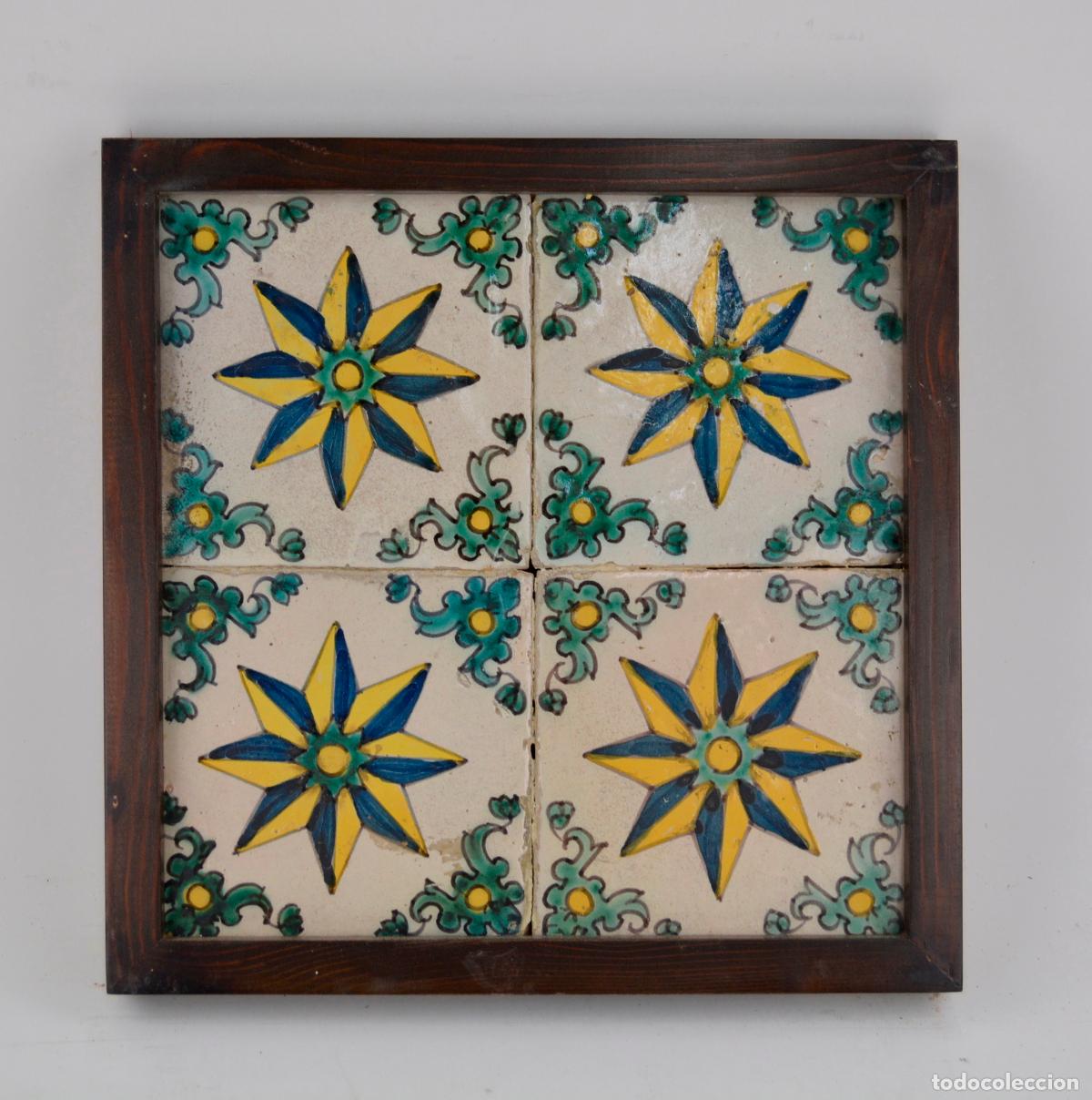 Antig&uuml;edades: Plaf&oacute;n de azulejos enmarcados siglo XVIII.