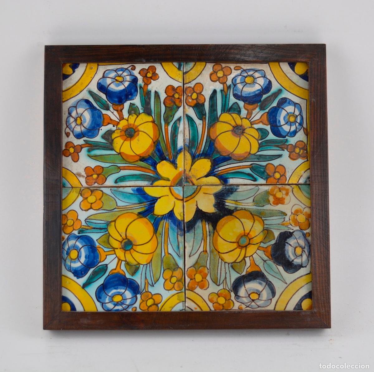 Antig&uuml;edades: Plaf&oacute;n de azulejos enmarcados siglo XVII.