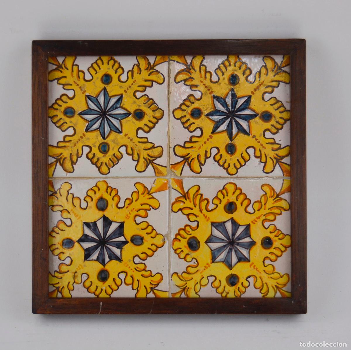 Antig&uuml;edades: Plaf&oacute;n de azulejos enmarcados siglo XVIII.