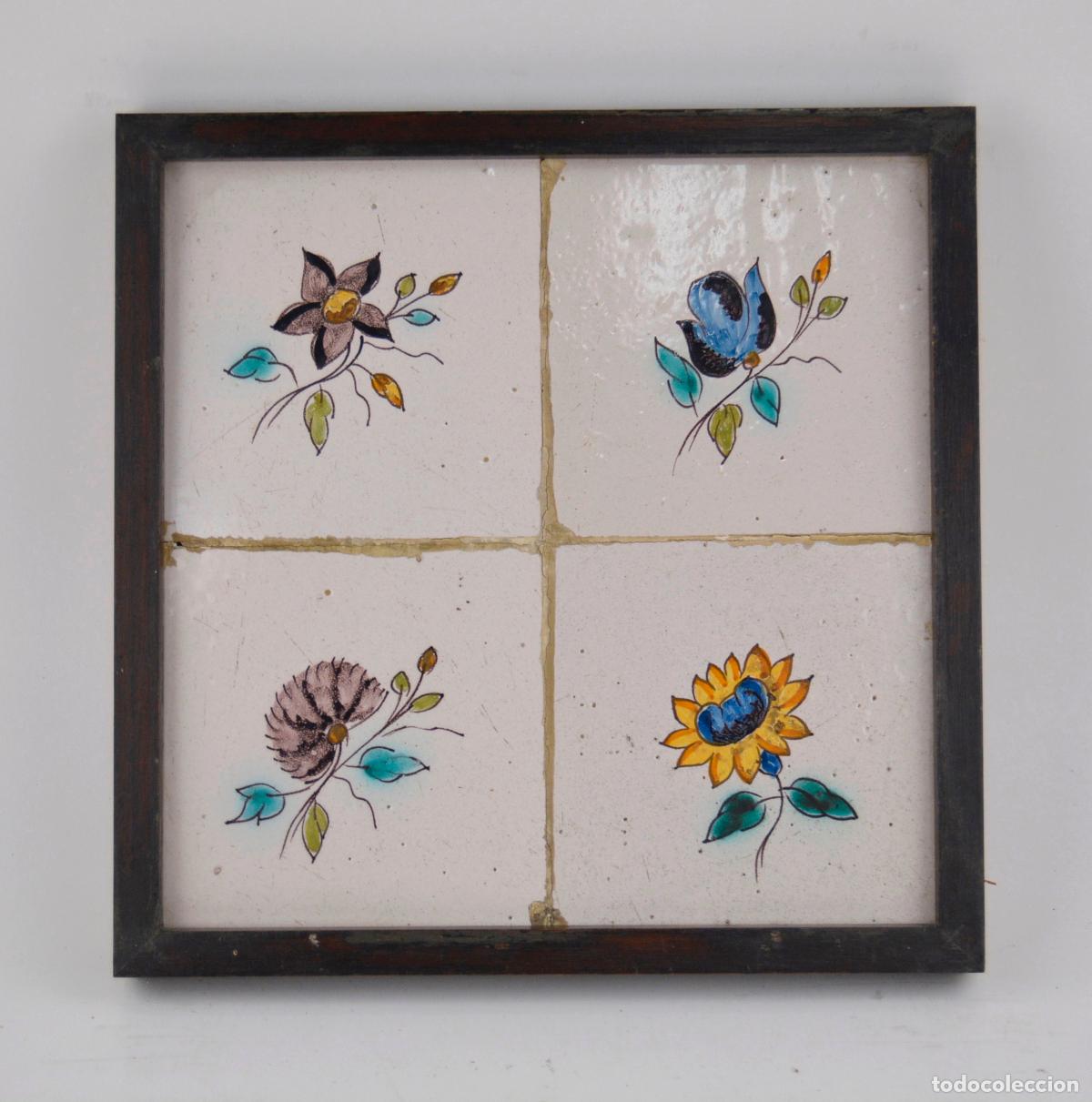 Antig&uuml;edades: Plaf&oacute;n de azulejos enmarcados siglo XVIII.