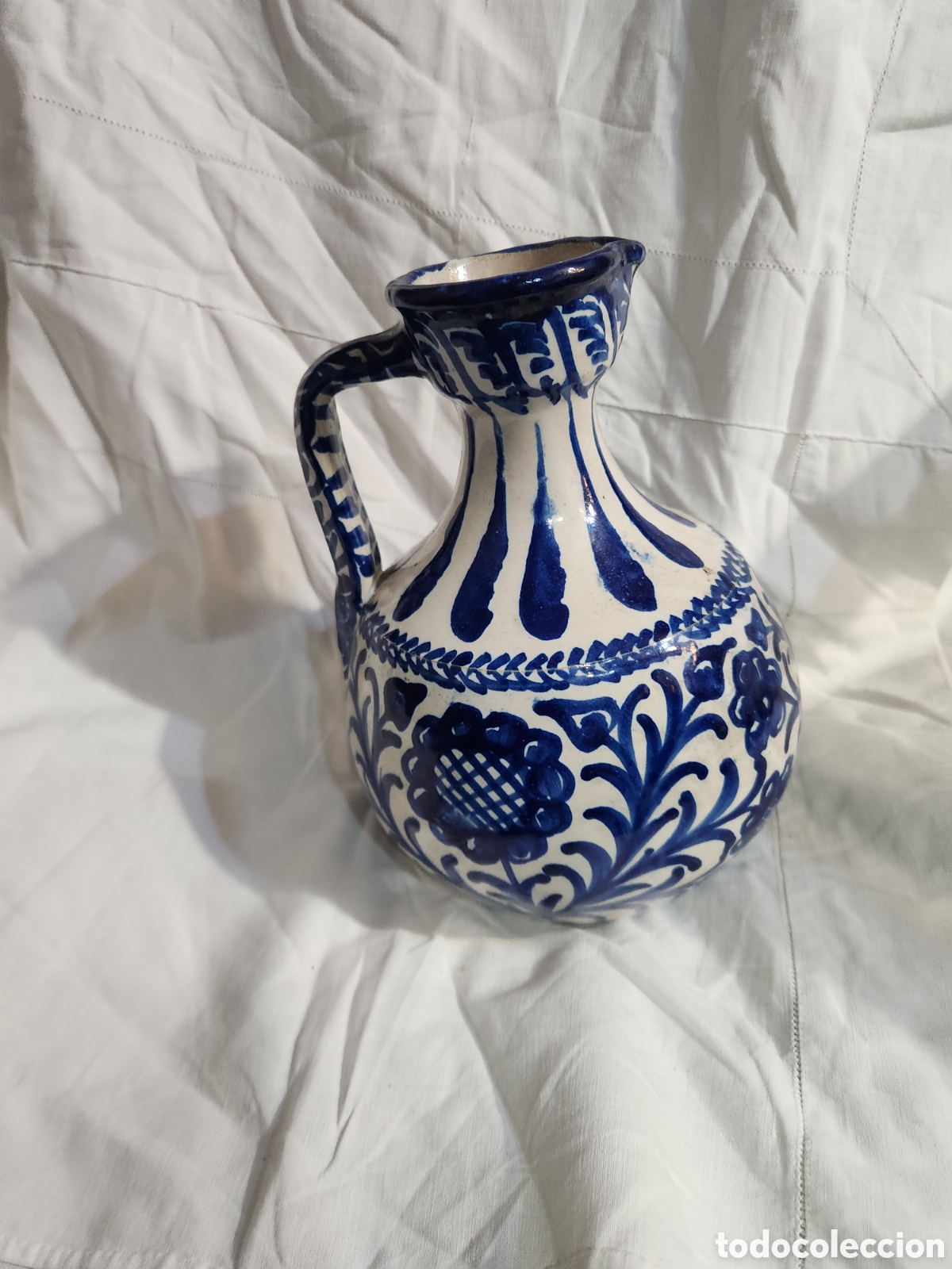 Antig&uuml;edades: ANTIGUA JARRA FAJALAUZA BOMBONA. PINTADA A MANO. GRANADA. CER&Aacute;MICA