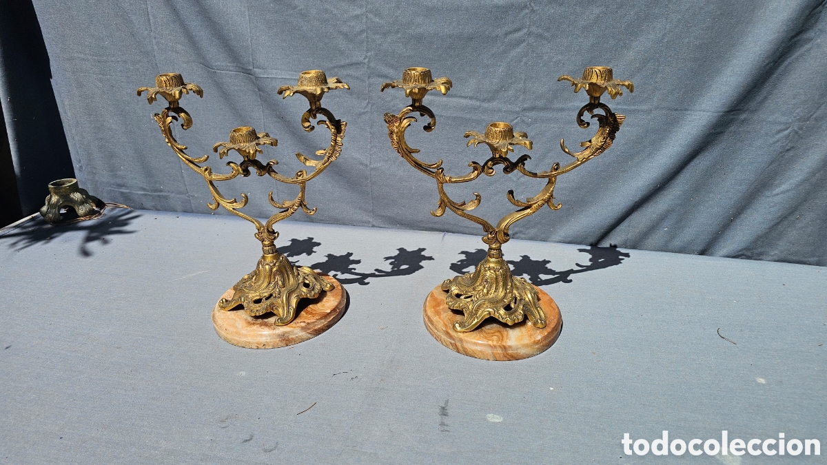Antig&uuml;edades: Antiguos candelabros de bronce