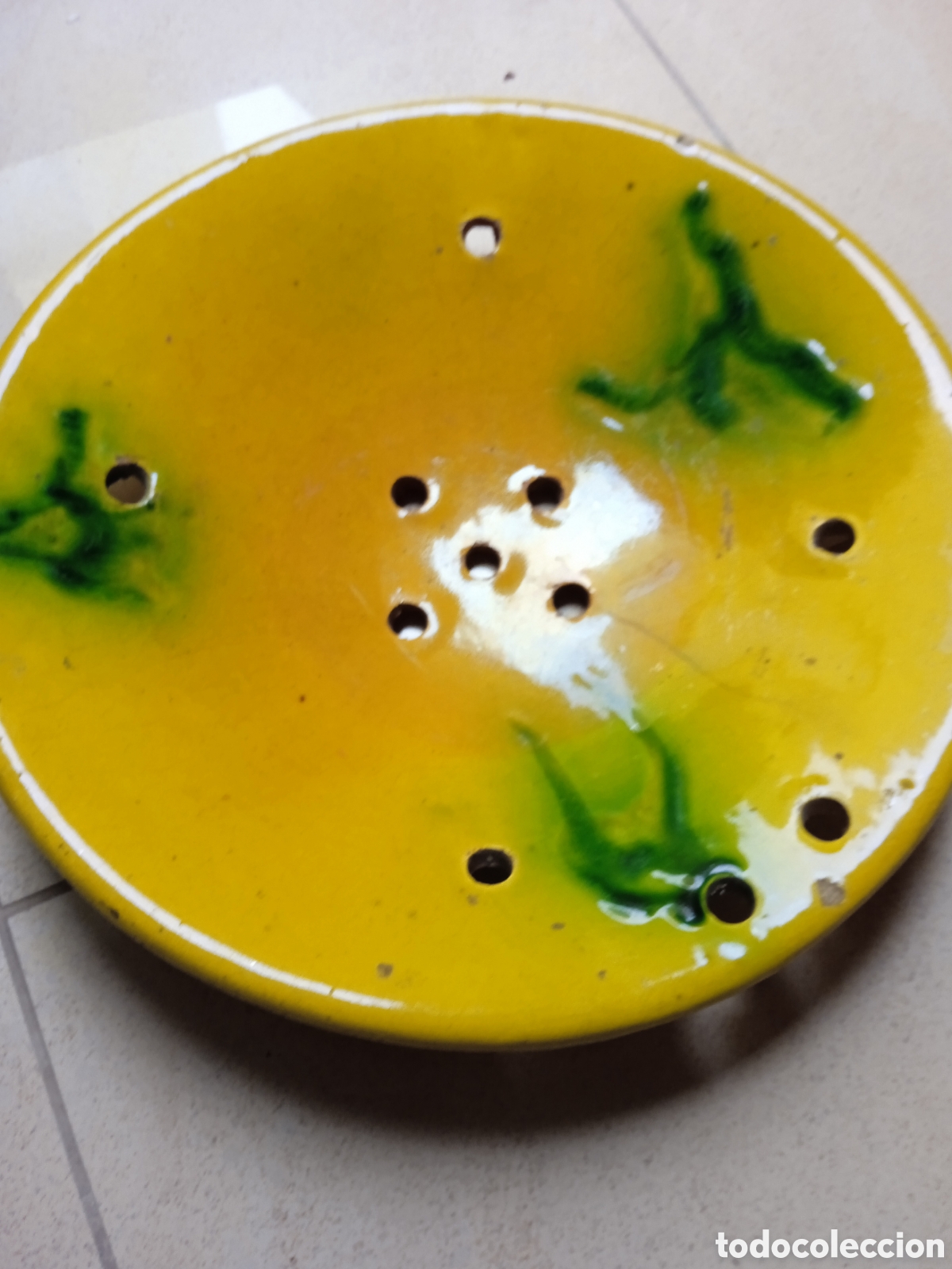 Antig&uuml;edades: Escurridora de verduras cer&aacute;mica t&iacute;pica Valencia - Catalu&ntilde;a