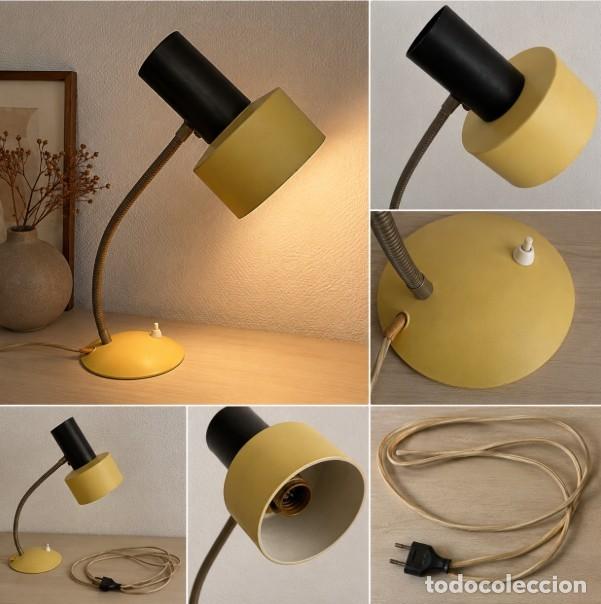 Antig&uuml;edades: L&aacute;mpara de Escritorio Vintage Holandesa &ndash; Flexo Amarillo Mid-Century &ndash; A&ntilde;os 60-70