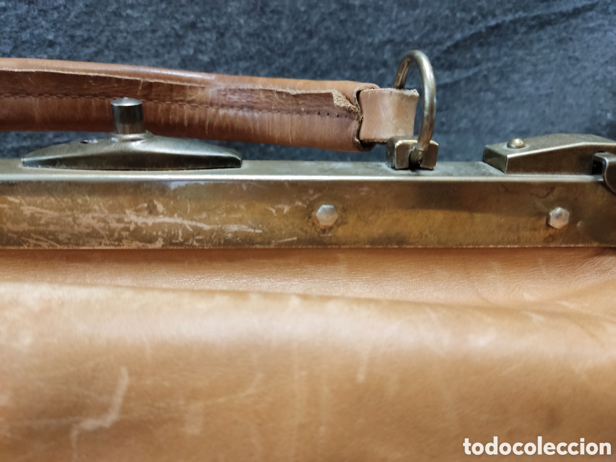 Antig&uuml;edades: Bolso de cuero estilo m&eacute;dico - Foto 5