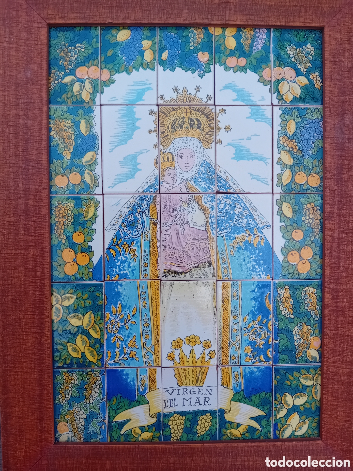 Antig&uuml;edades: VIRGEN DEL MAR ALMERIA CERAMICA AZULEJOS LOSA