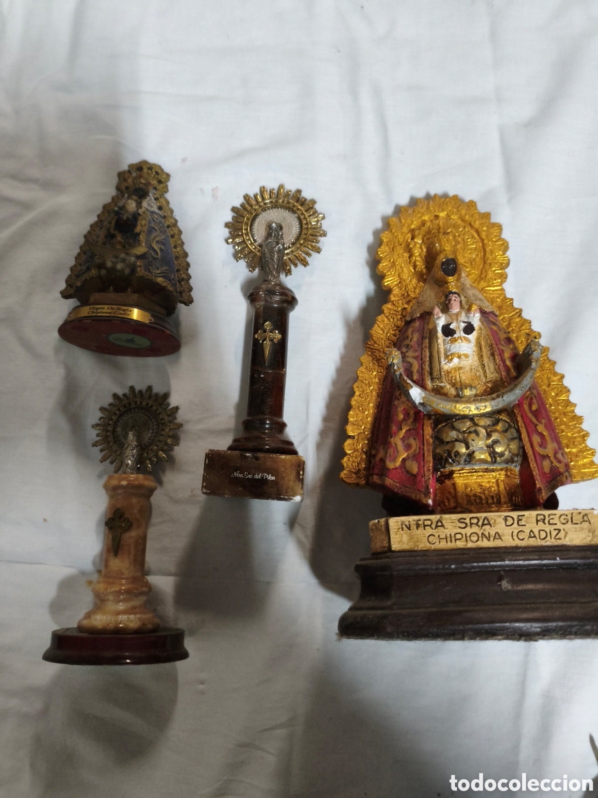 Antiguidades: Lote figuras religiosas antiguas