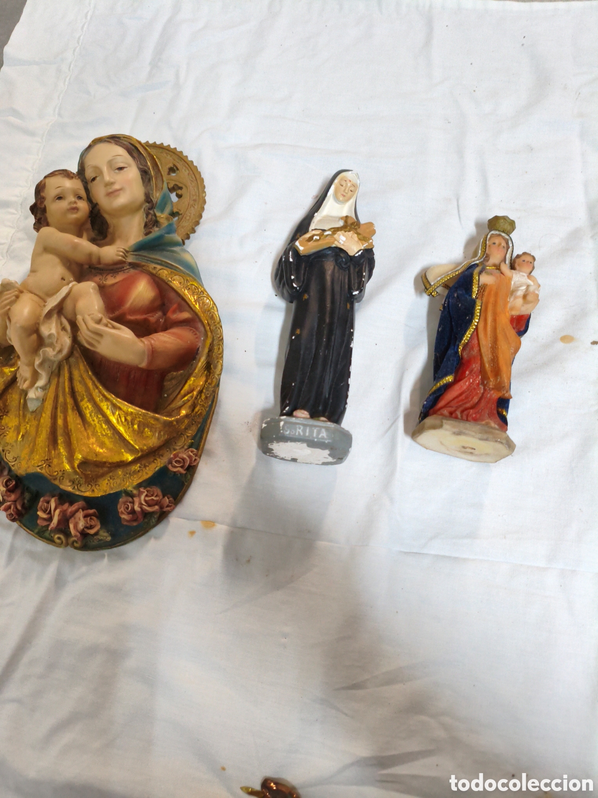 Antig&uuml;edades: Lote figuras religiosas antiguas