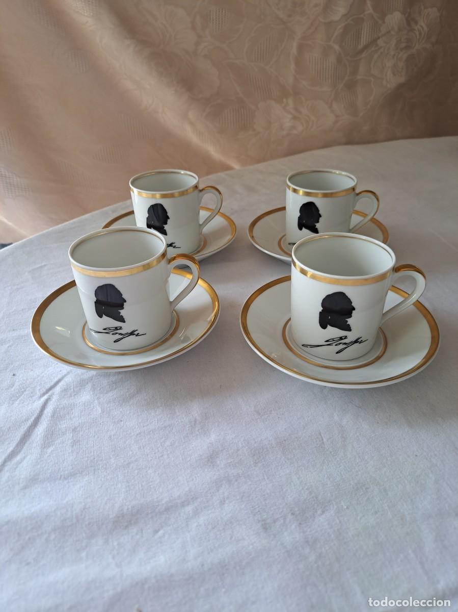 Antig&uuml;edades: Juego de caf&eacute; de porcelana FURSTENBERG con silueta de compositor. 1920/30