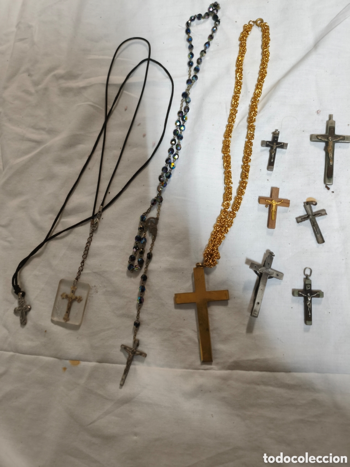 Antig&uuml;edades: Lote crucifijos antiguos usados