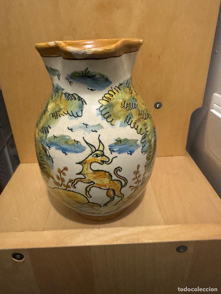 Antig&uuml;edades: Jarra de cer&aacute;mica tipo Talavera