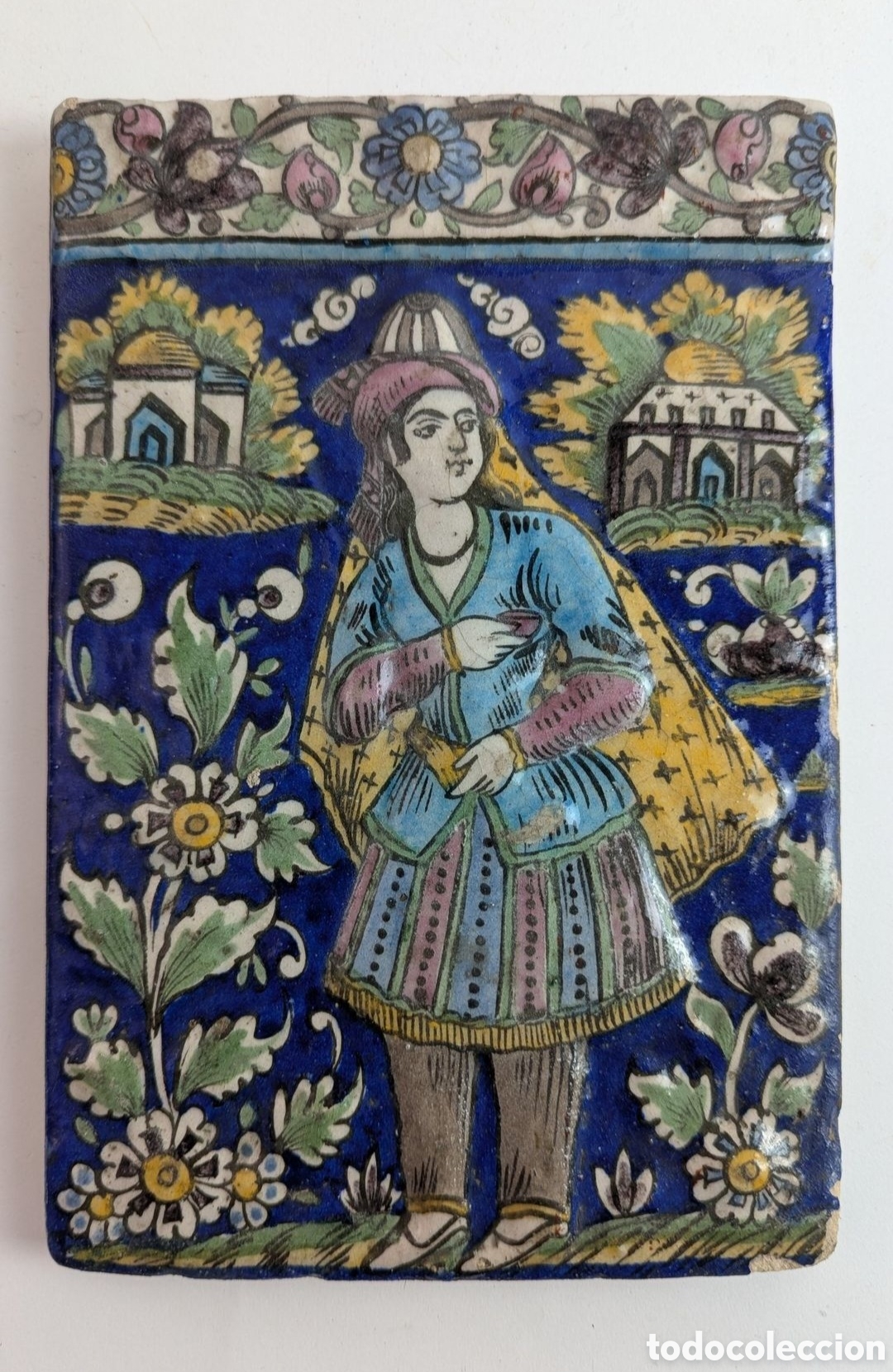 Antig&uuml;edades: Azulejo Qajar. Siglo XIX.