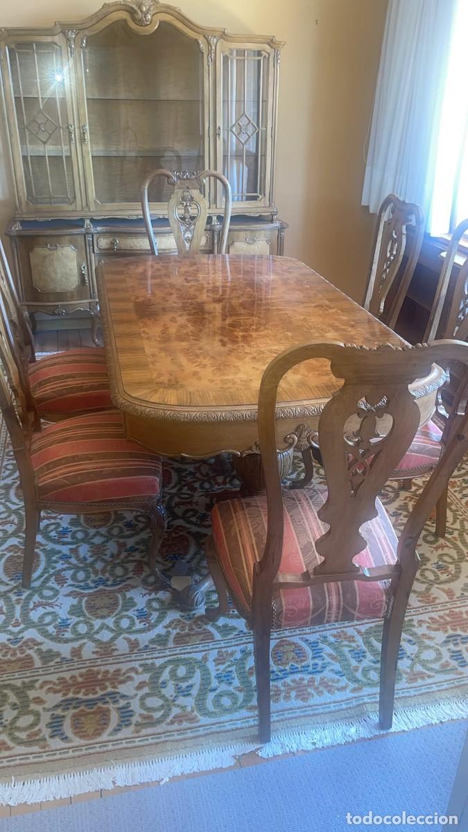 Antig&uuml;edades: Mesa seis sillas Luis XV