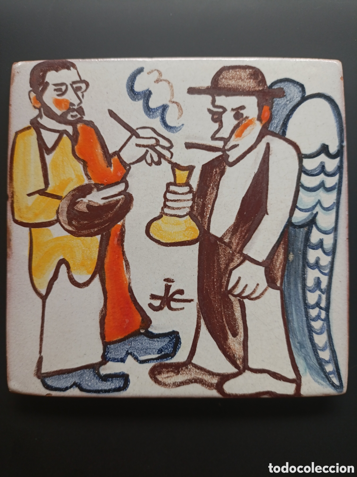 Antig&uuml;edades: Autorretrato ceramica &uacute;nica pintada a mano de Jordi Curos