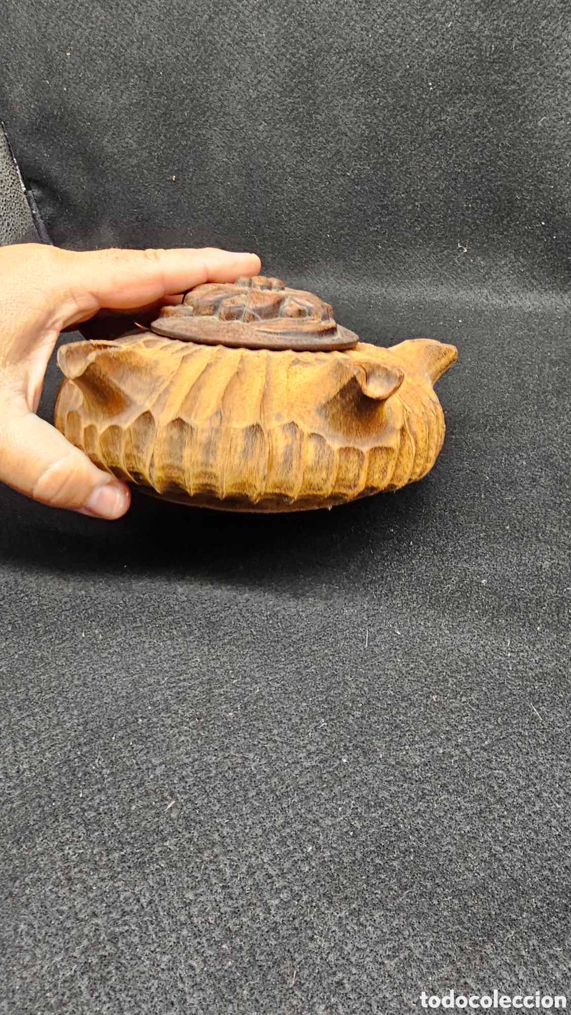 Antig&uuml;edades: GROLLA ( copa de la amistad ) de madera tallada - Foto 6