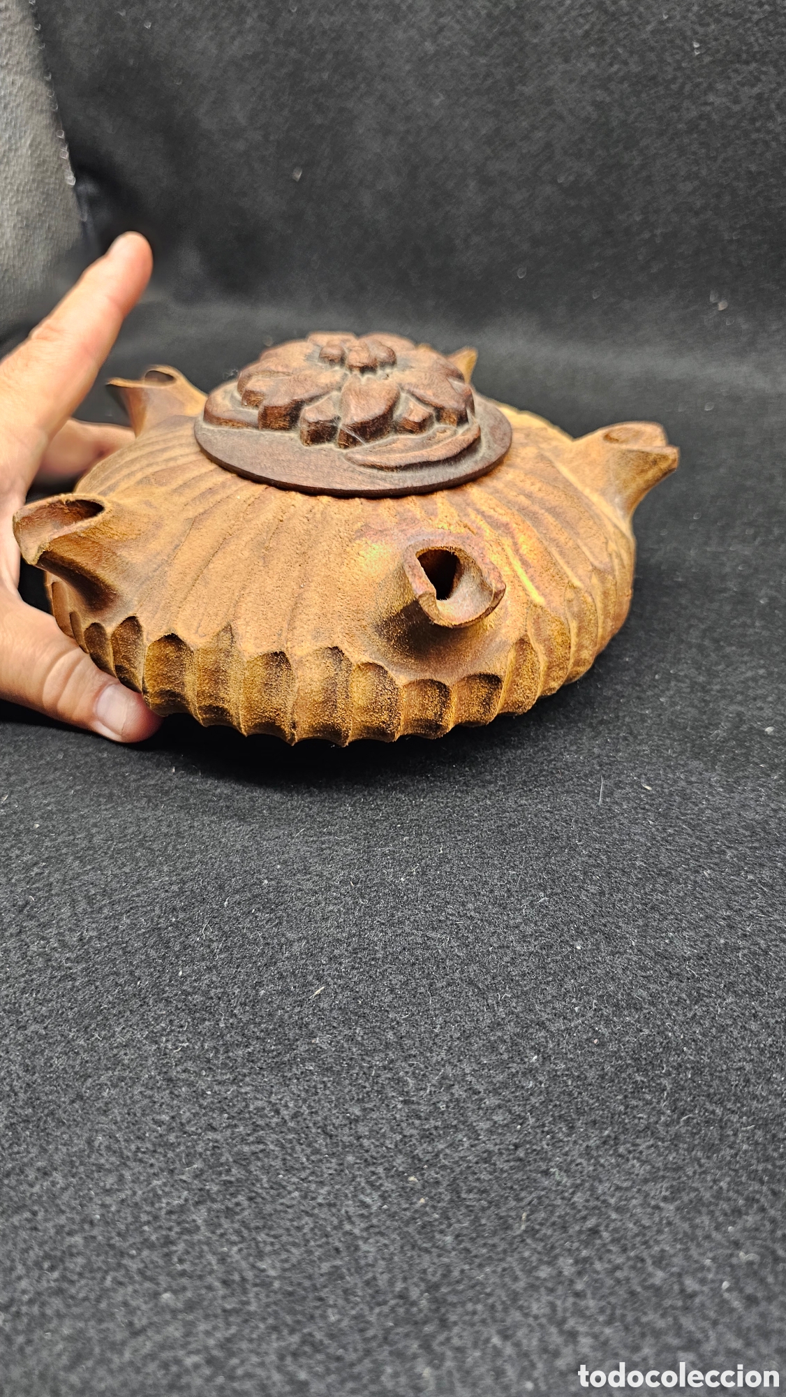 Antig&uuml;edades: GROLLA ( copa de la amistad ) de madera tallada - Foto 8