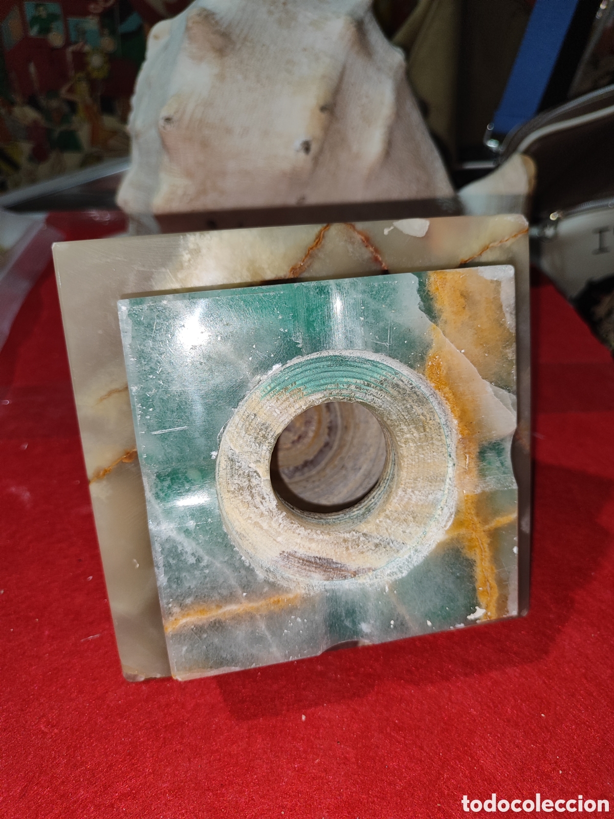 Antig&uuml;edades: Lampara de Onix en forma de pir&aacute;mide Las Estaciones - Foto 3