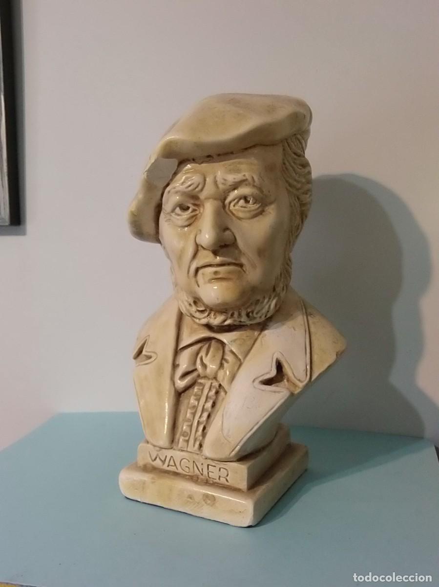 Antig&uuml;edades: BUSTO EN ESCAYOLA DE RICHARD WAGNER - M&Uacute;SICA, COMPOSITOR.