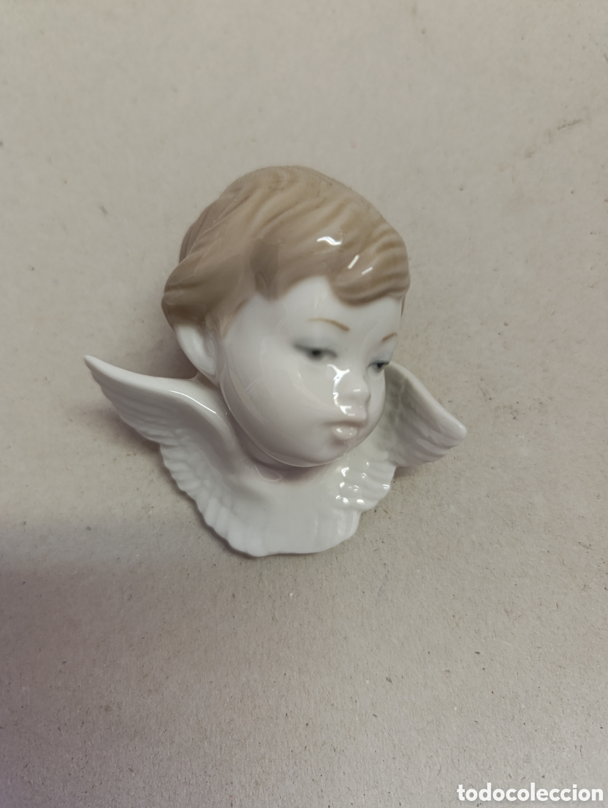 Antig&uuml;edades: CABEZA DE ANGEL DE PORCELANA LLADRO. MARCAS EN TRASERA.