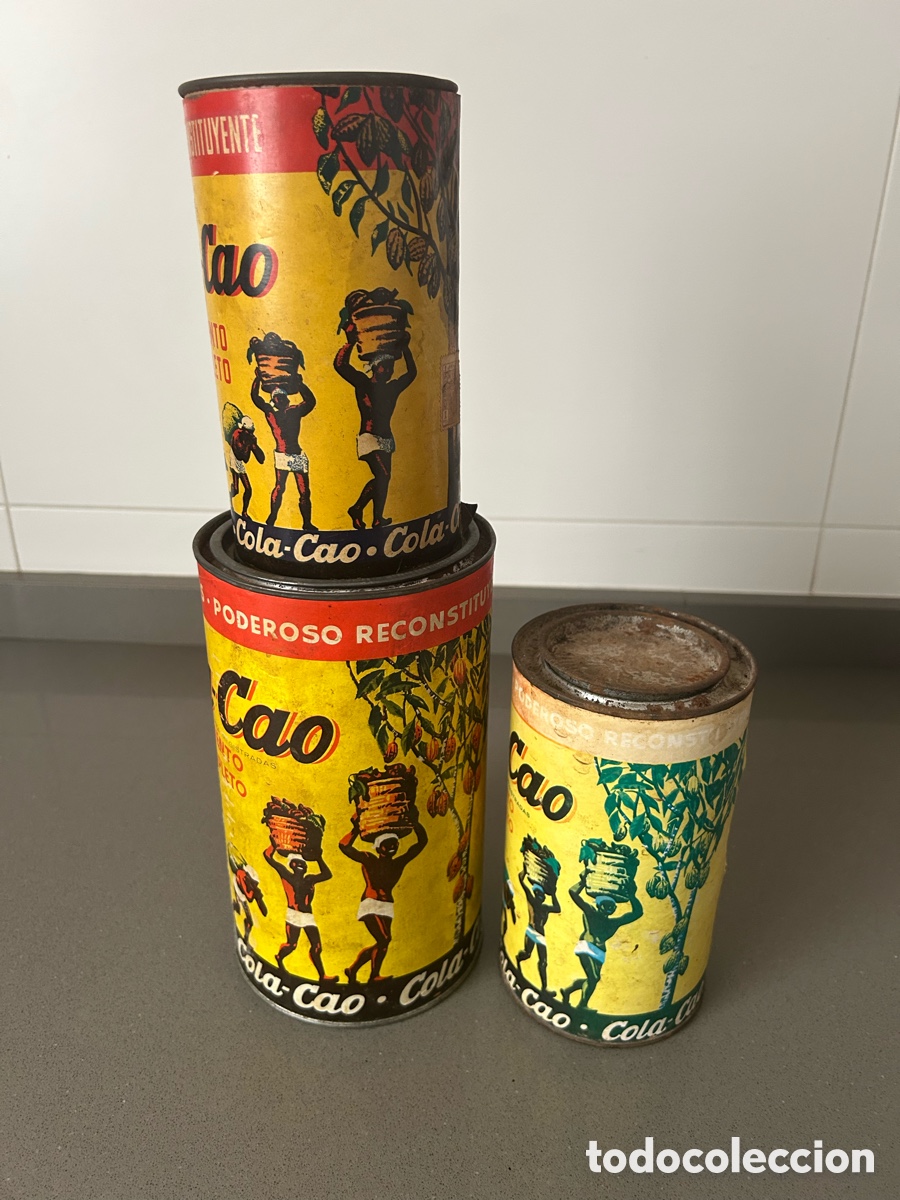 Antig&uuml;edades: 3 Botes de Cola Cao 1945 - 1960 - Foto 2