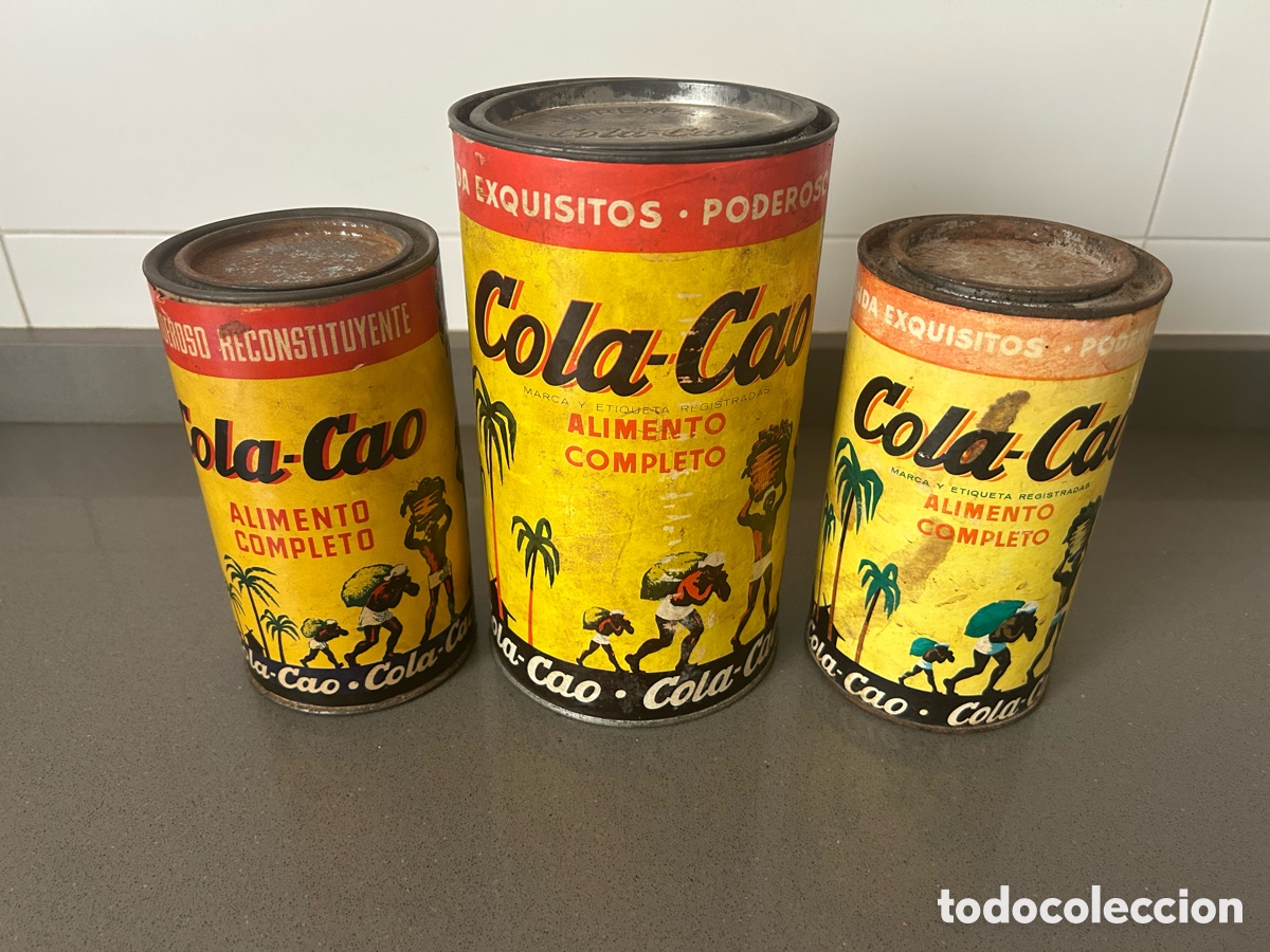 Antig&uuml;edades: 3 Botes de Cola Cao 1945 - 1960