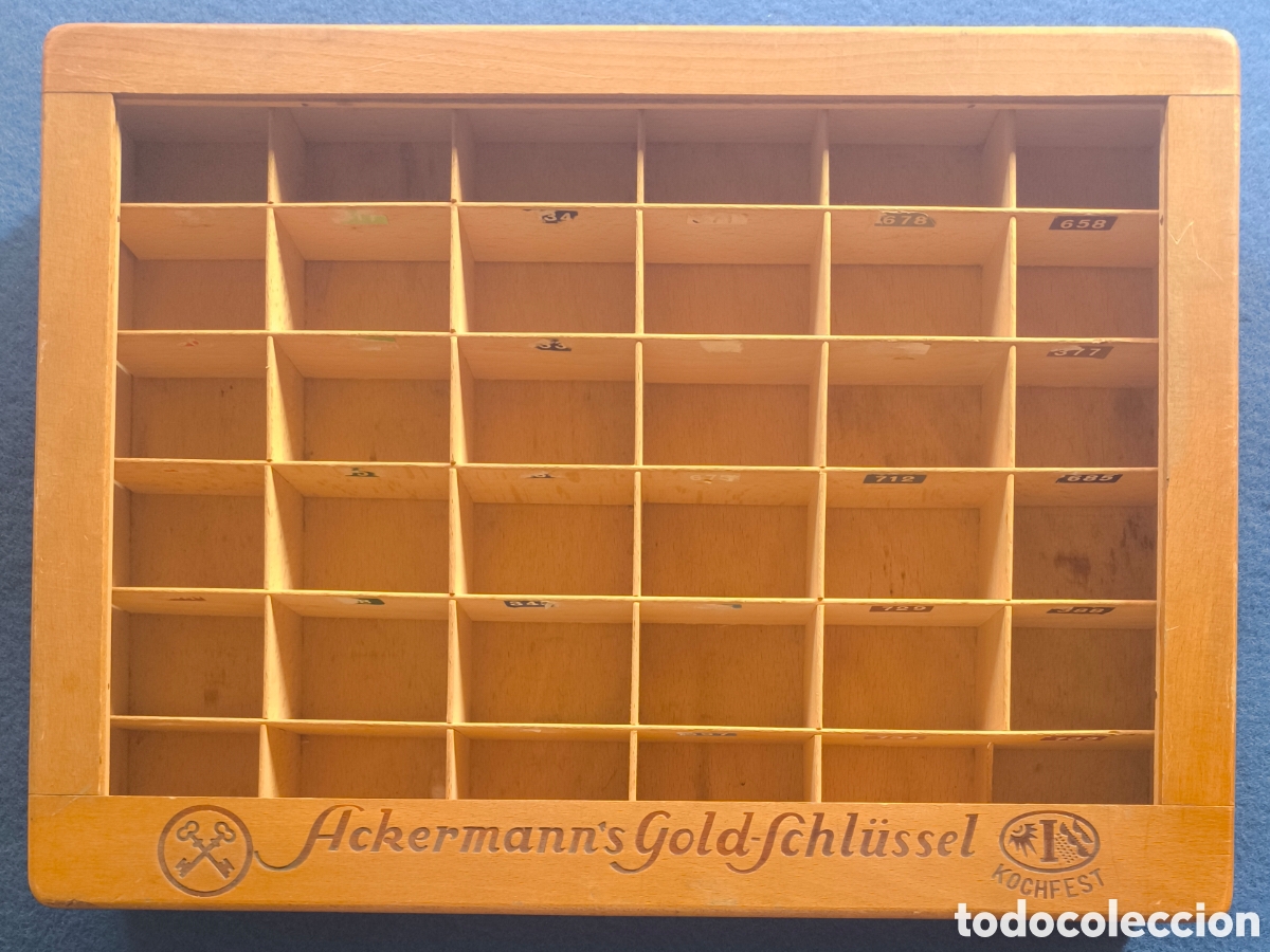 Antig&uuml;edades: ACKERMANN'S GOLD SCH&Uuml;SSEL MUEBLE MERCER&Iacute;A HILOS GERMANY C. 1955