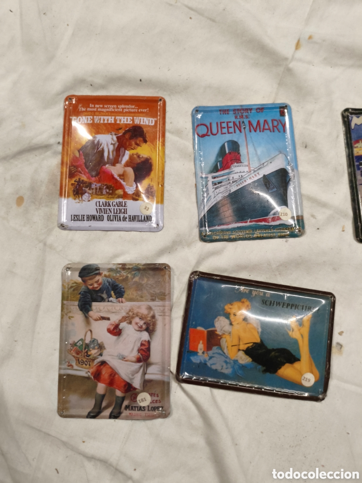Antig&uuml;edades: Lote postales de chapa