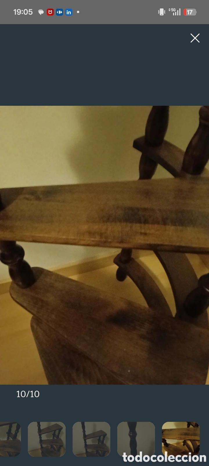 Antig&uuml;edades: Silla madera caracol librer&iacute;a nueva - Foto 6