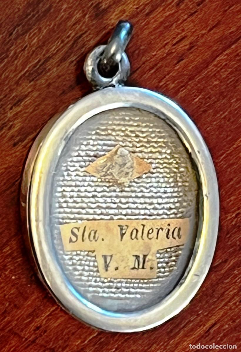 Antig&uuml;edades: ANTIGUO RELICARIO DE SANTA VALERIA VIRGEN Y M&Aacute;RTIR EN PLATA, CON MINIATURA Y RESTOS DE LACRE SIGL