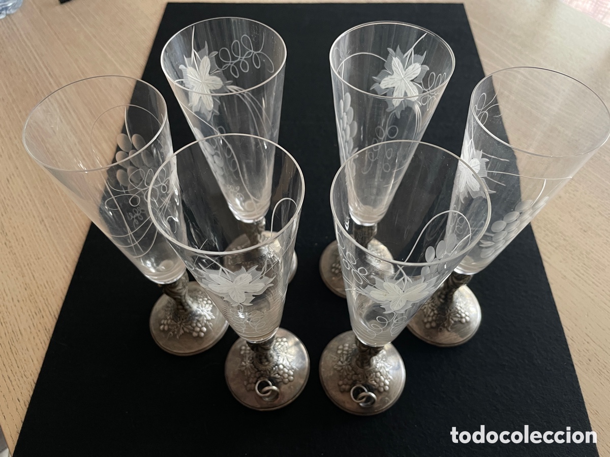 Antig&uuml;edades: 6 copas base de plata de ley