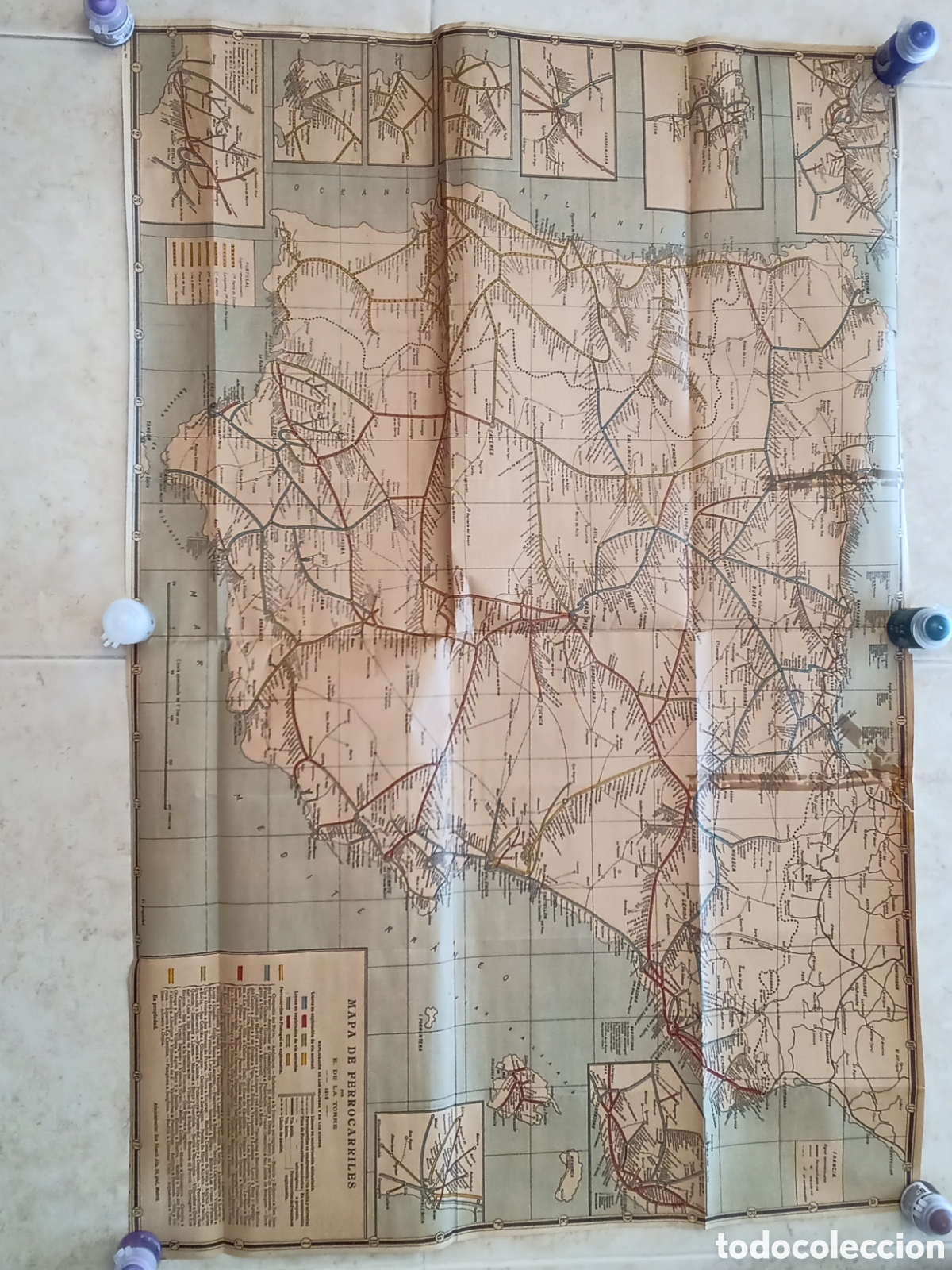 Antig&uuml;edades: Mapa de Ferrocarriles de la Red Ferroviaria De Espa&ntilde;a 1919