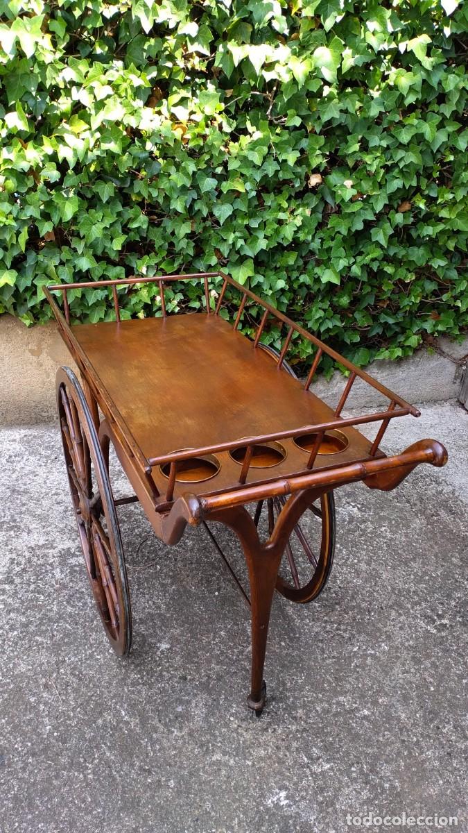 Antig&uuml;edades: Carrito de servicio antiguo de madera - Foto 2