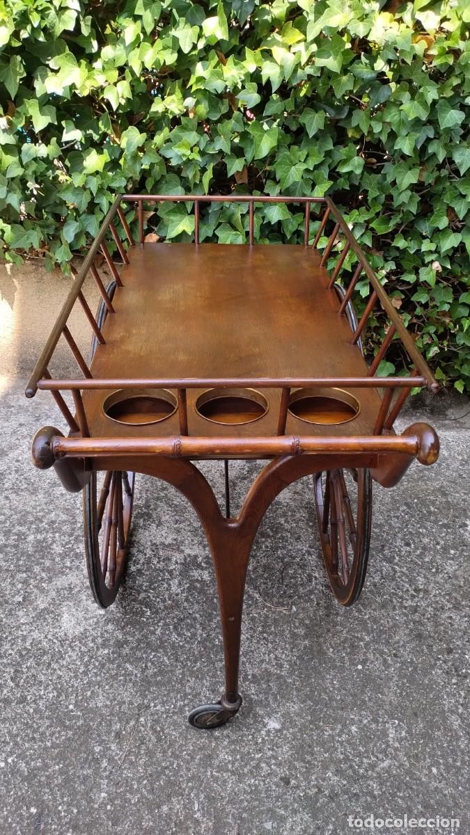 Antig&uuml;edades: Carrito de servicio antiguo de madera - Foto 4