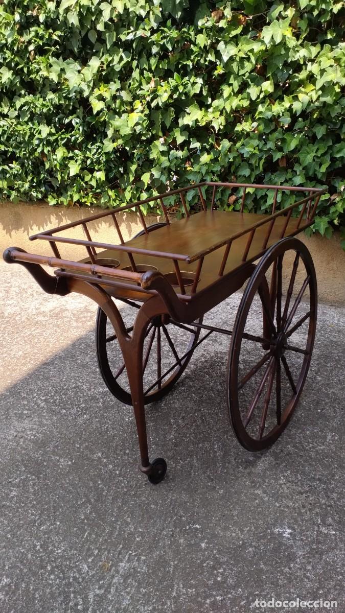 Antig&uuml;edades: Carrito de servicio antiguo de madera - Foto 5
