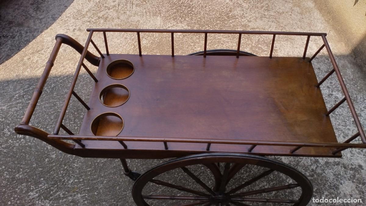 Antig&uuml;edades: Carrito de servicio antiguo de madera - Foto 6