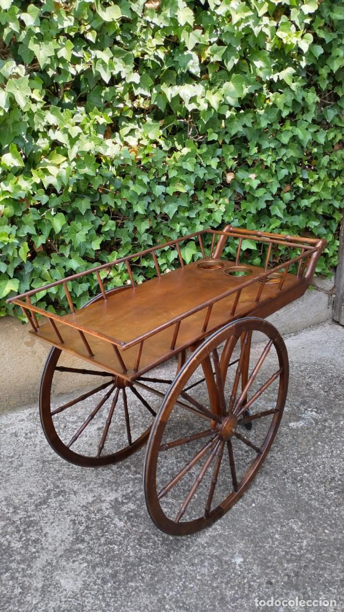 Antig&uuml;edades: Carrito de servicio antiguo de madera - Foto 7