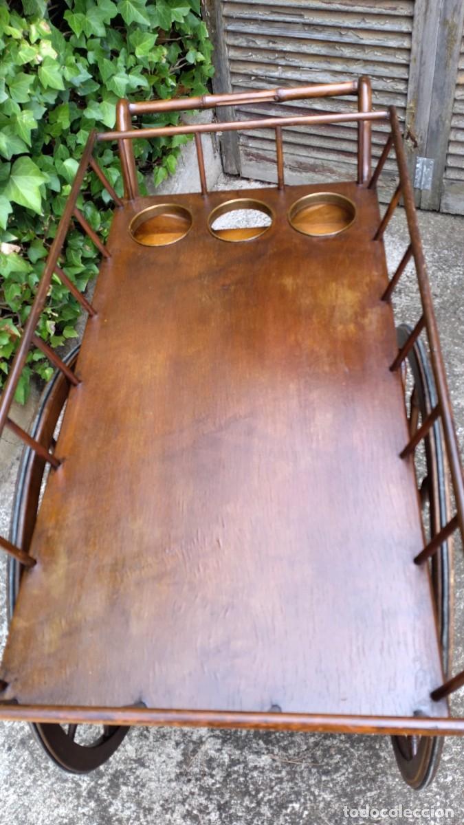 Antig&uuml;edades: Carrito de servicio antiguo de madera - Foto 8
